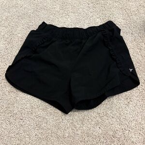 Kids Athletic Black Ruffle Shorts
